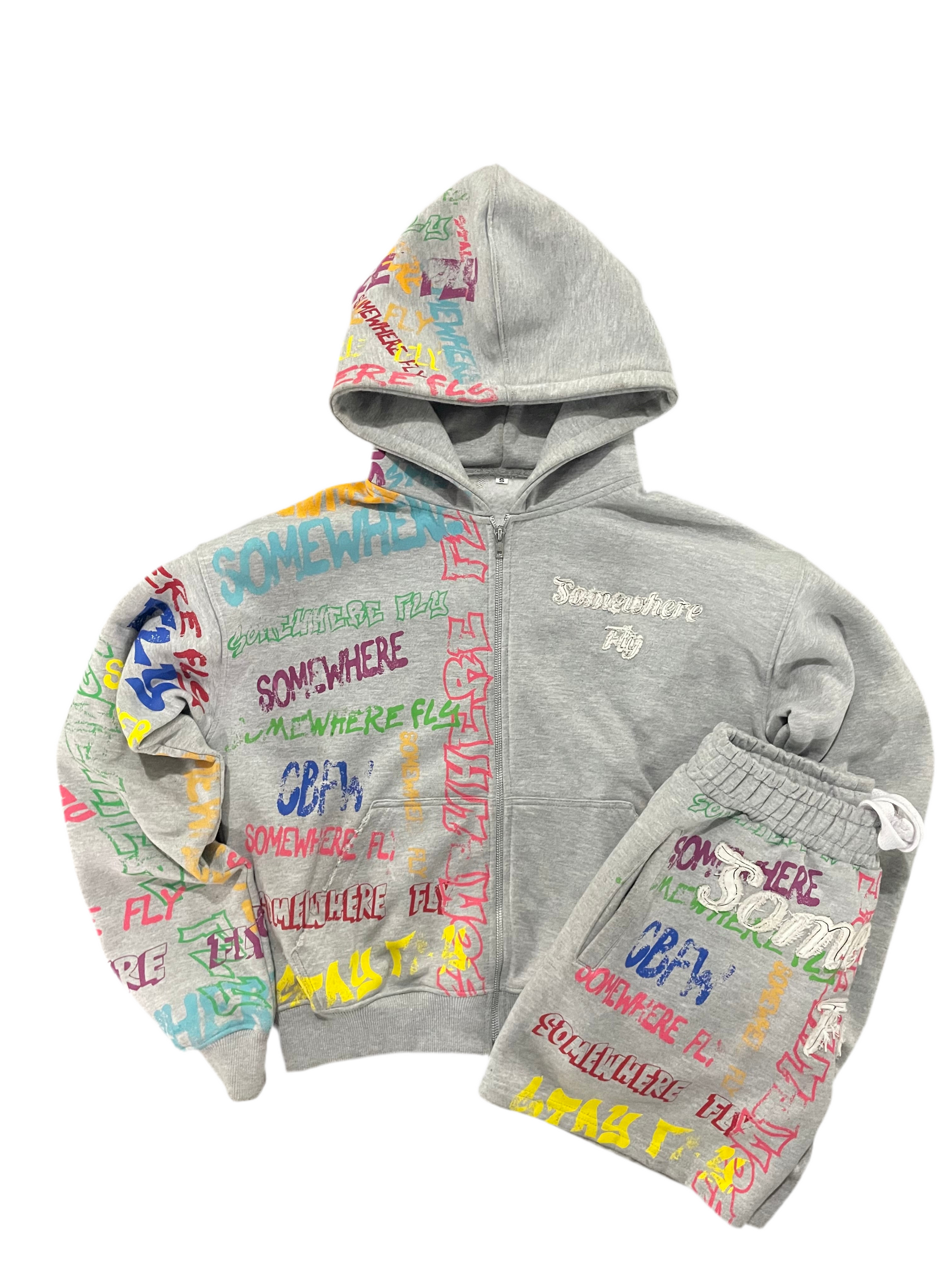 Grey graffiti set